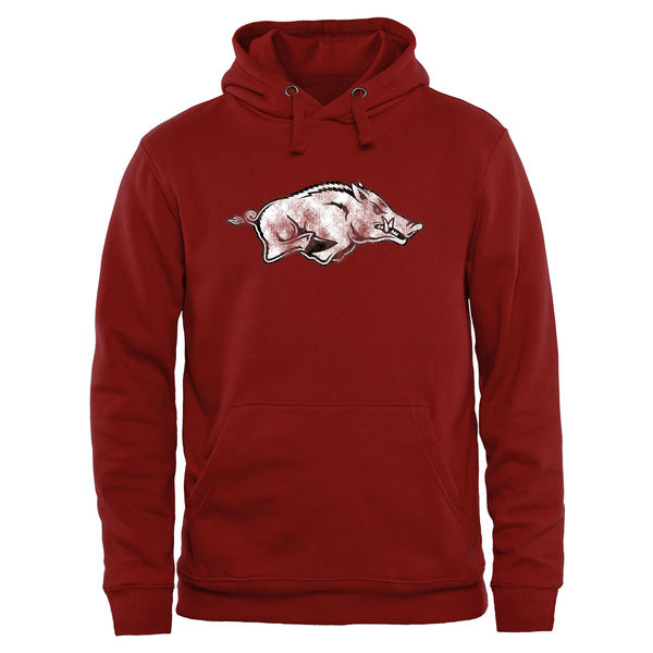 Men NCAA Arkansas Razorbacks Classic Primary Pullover Hoodie Crimson->more ncaa teams->NCAA Jersey